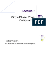 BEF 22803 - Lecture 6 - Single-Phase Power Computations