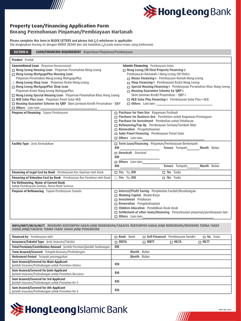 Hong Leong Loan Application Form | PDF | Finance & Money Management | Law