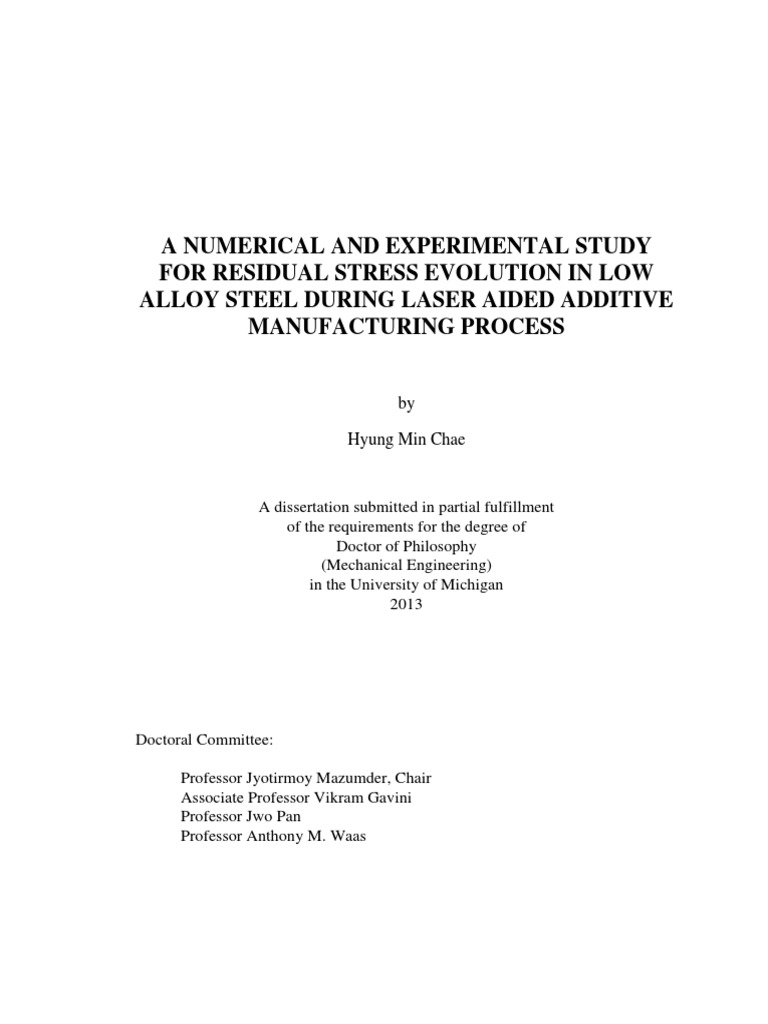 Chae - (2013) - A Numerical and Experimental Study For Residual Stress ...