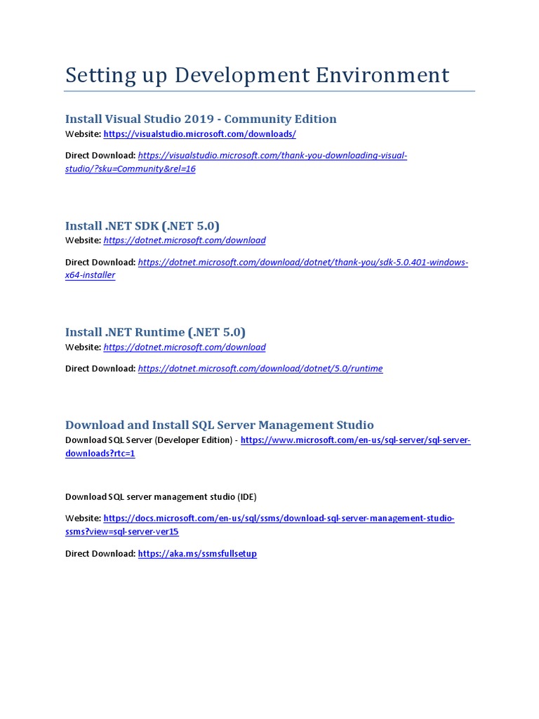 Setting Up Development Environment Resource | PDF