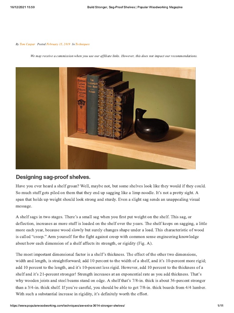 Build Stronger, SagProof Shelves Popular Woodworking Magazine PDF