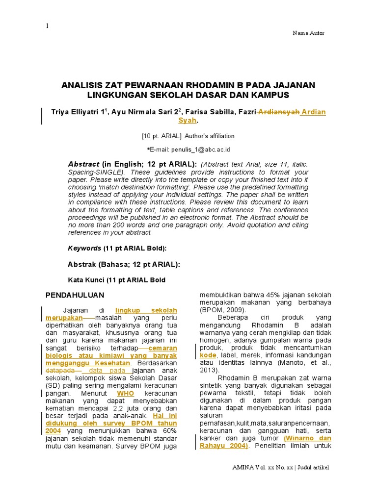 Contoh Mini R Rhodamin B | PDF
