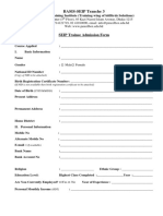 SEIP Trainee Admission Form