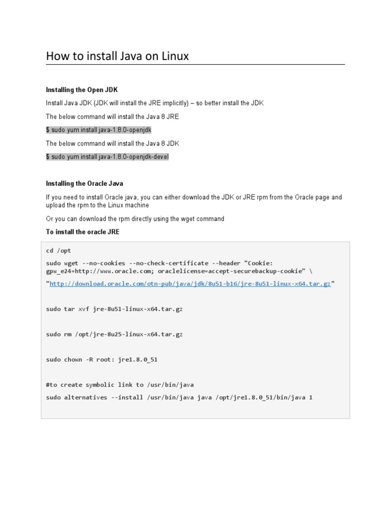 01-How To Install Java On Linux | PDF | Java (Programming Language ...