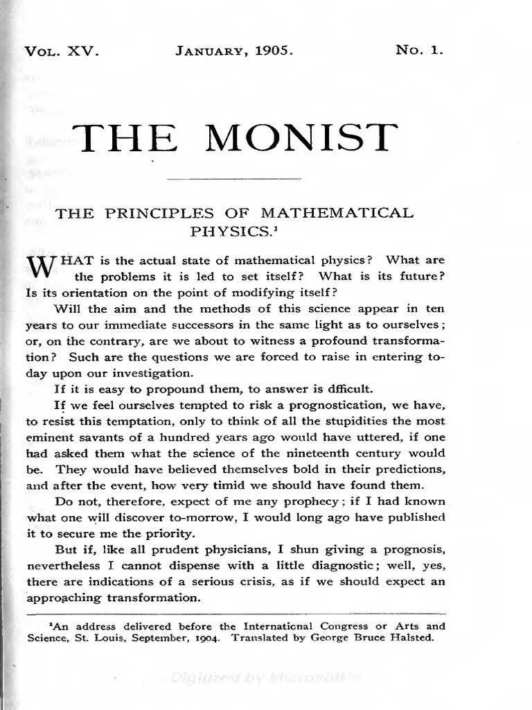 Principles of Mathematical Physics | PDF | Luminiferous Aether | Electron