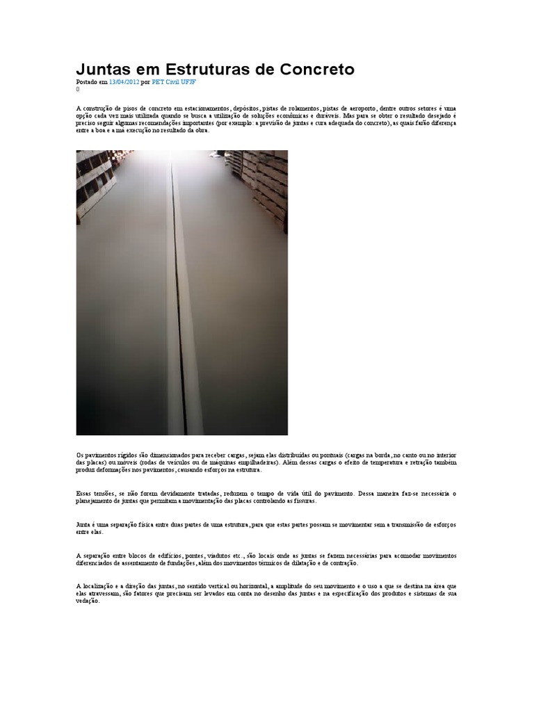 Juntas de Contração em Concreto | PDF | Concreto | Ciências Físicas