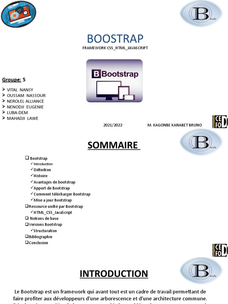 Introduction au Framework Bootstrap | PDF