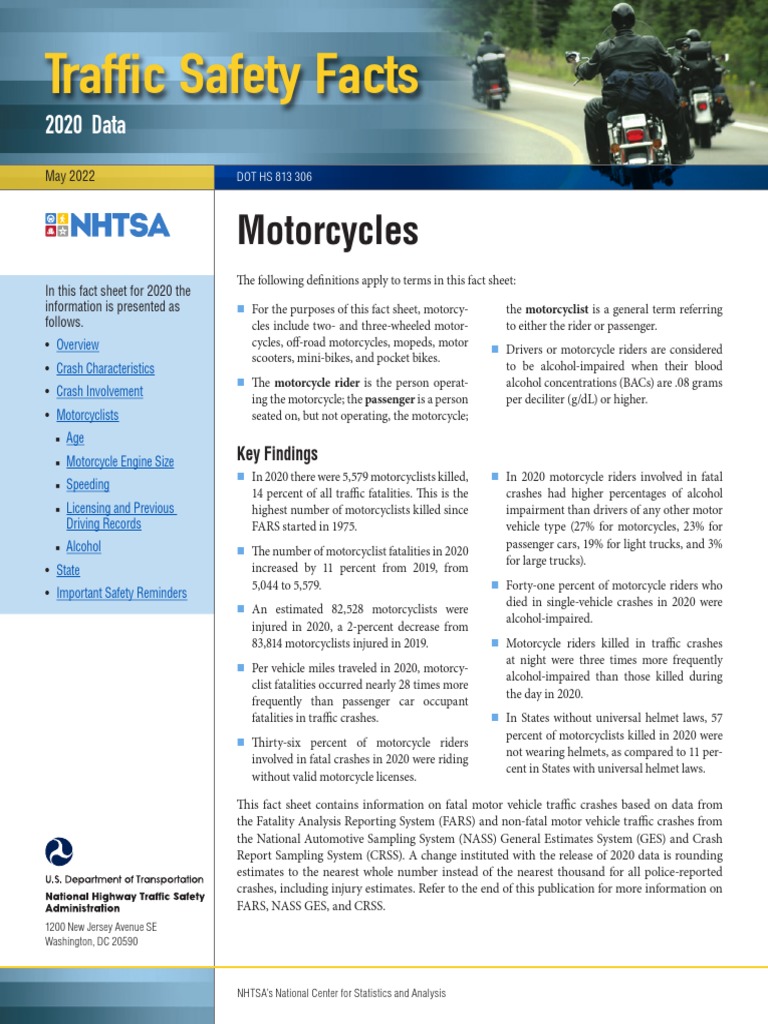 2020 MOTORCYCLES Traffic Safety Fact Sheet Download Free PDF