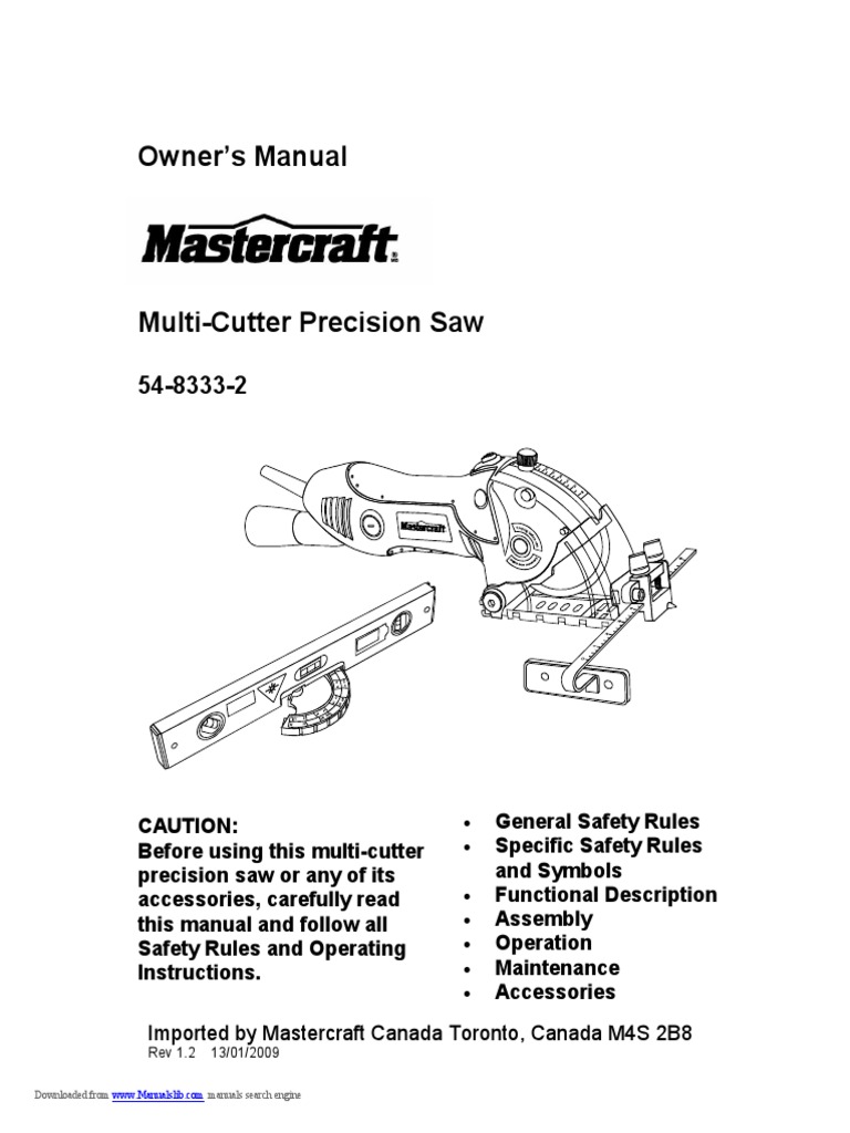 Multi-Cutter Precision Saw Manual | PDF | Screw | Electrical Connector