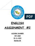 English Assignment #2: Alishba Shabbir 22F-3668 02-11-2022 Section: B1