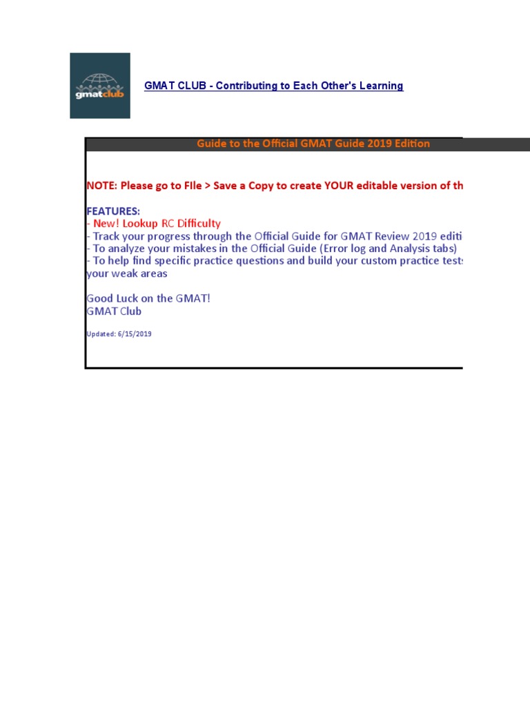 GMAT Club Guide To OG 2019 v6 | PDF | Arithmetic | Ratio