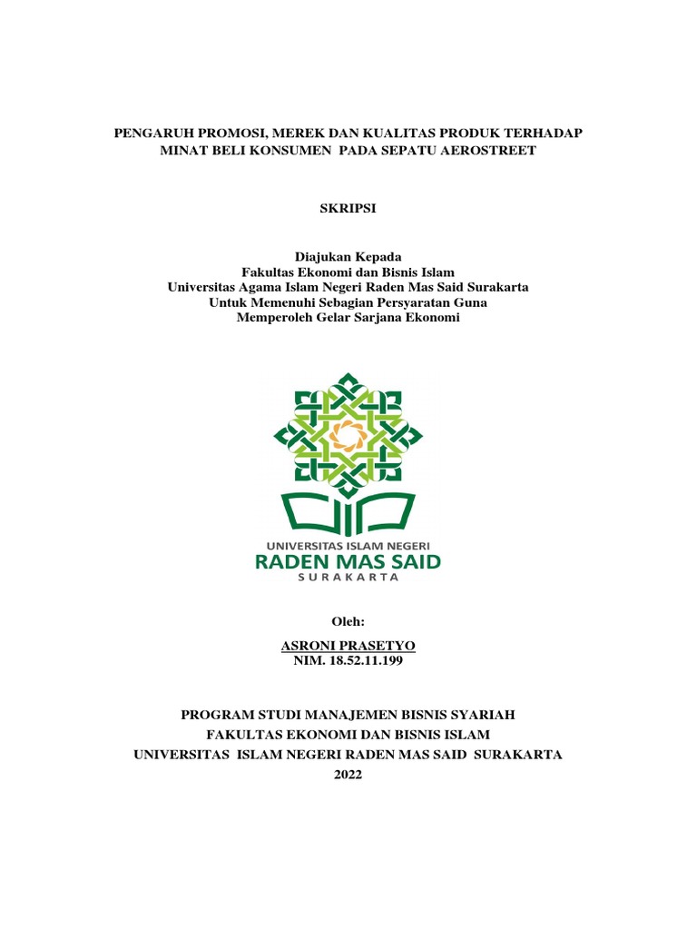 Asroni Prasetyo - FINAL SKRIPSI - Asroni Prasetyo | PDF | Bisnis