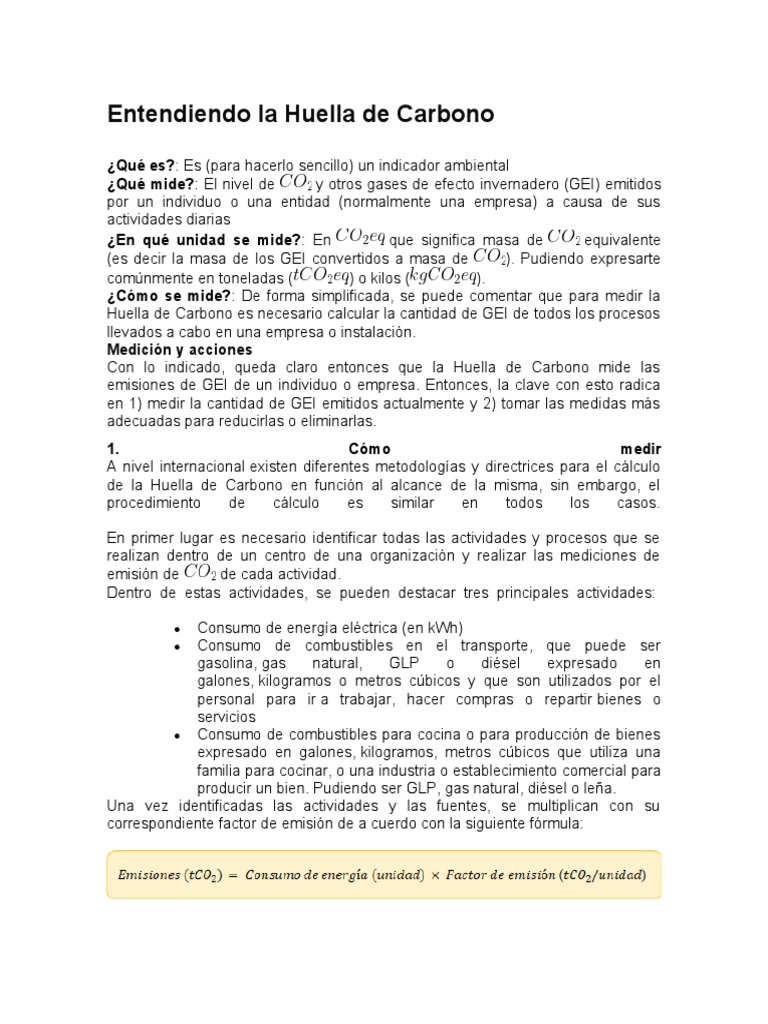 Huella de Carbono | PDF | Contaminación | Gases de efecto invernadero