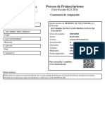 Proceso de Preinscripciones: Constancia de Asignación