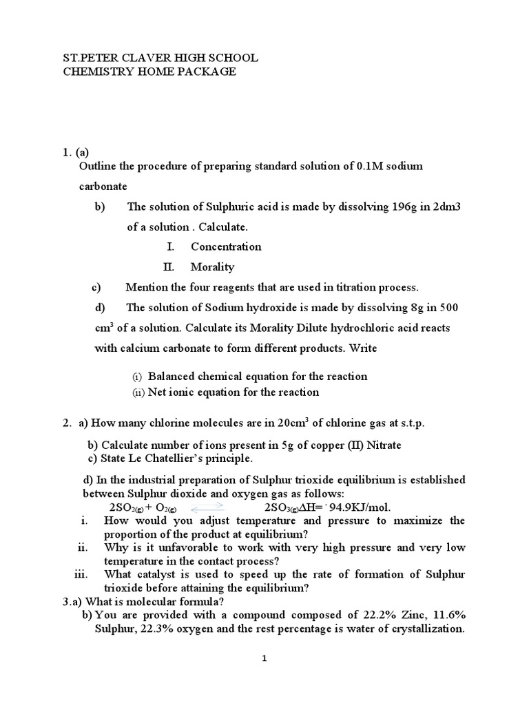 Form 4 june 2023 package chem pdf chemical equilibrium acid