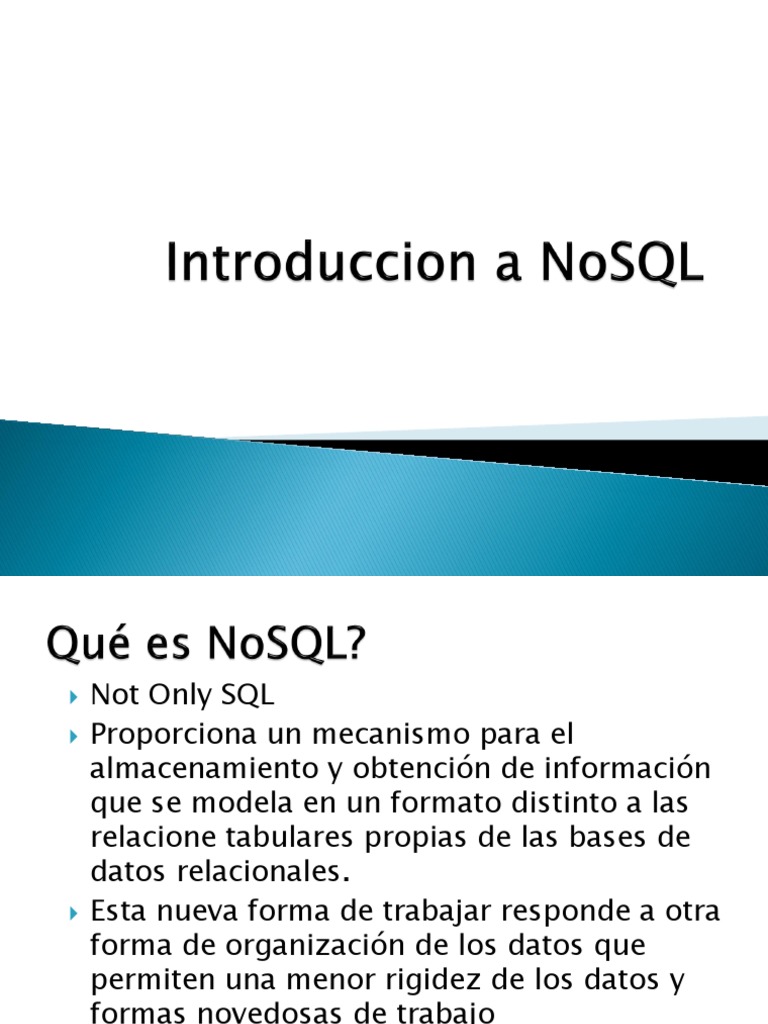 Introducción a Bases de Datos NoSQL | PDF | No Sql | Bases de datos