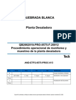 Procedimiento Operacional de Monitoreo y Muestreoo de La Planta Desaladora - QB2062019 PRO 0575 F 20012 - Com