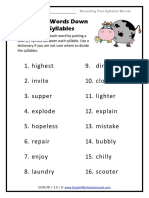 Breaking Words Down Into 2 Syllable Words 1