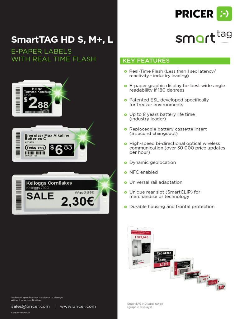 SmartTAG HD E-Paper ESL Features | PDF | Telecommunications | Computer ...