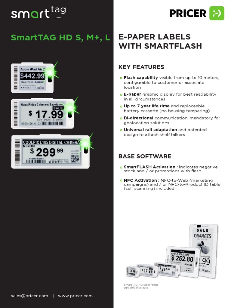 SmartTAG HD E-Paper Labels Overview | PDF