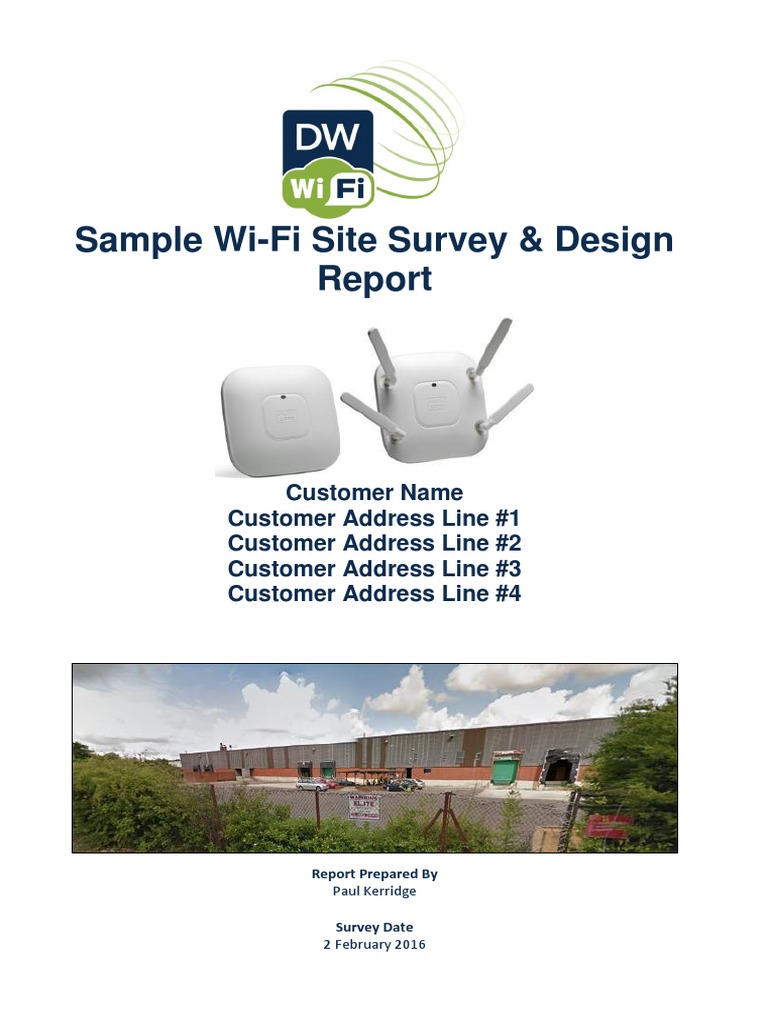 Wi-Fi Site Survey & Design Report | PDF | Signal To Noise Ratio | Wi Fi
