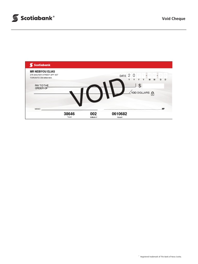 Void Cheque | PDF