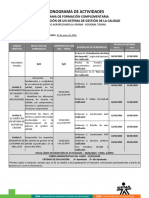 Cronograma de Actividades: Programa de Formación Complementaria: Fundamentación de Un Sistema de Gestión de La Calidad