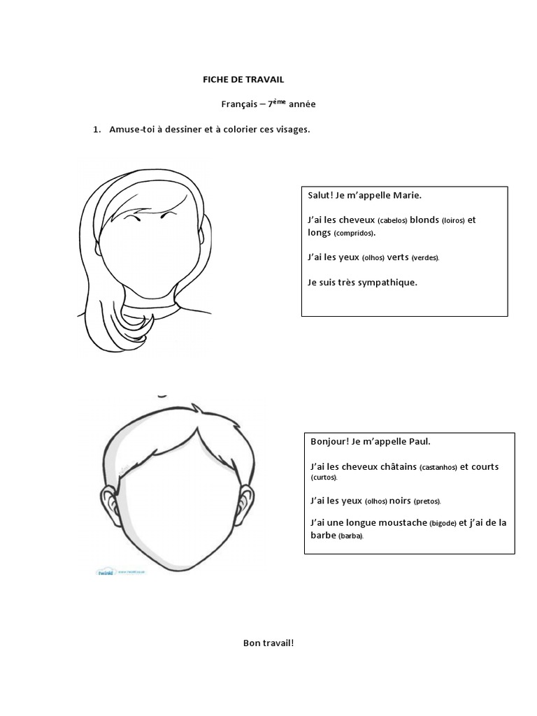 Fiche de travail : description physique | PDF