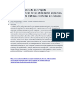 Transformações Da Metrópole Contemporânea