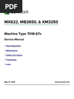 Lexmark MX622, MB2650, and XM3250-May 21, 2018