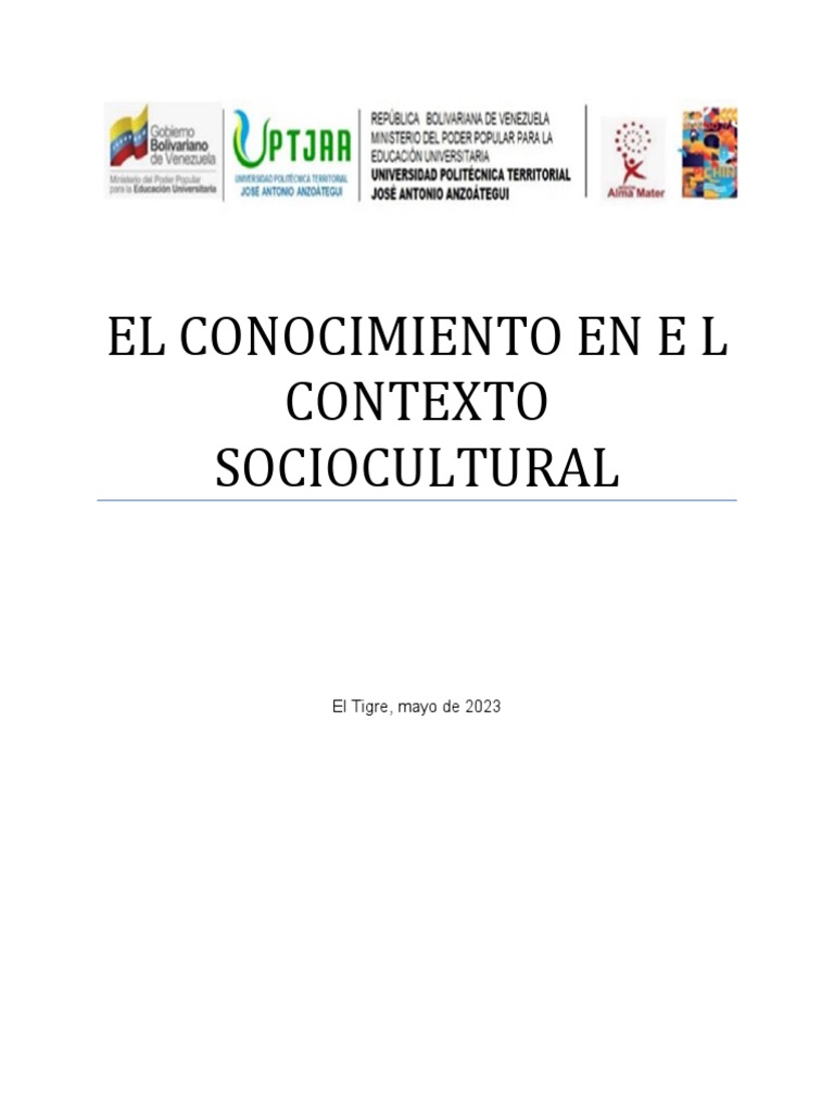 El Conocimiento Ene L Cotexto Sociocultural | PDF | Conocimiento | Teor&iacute;a