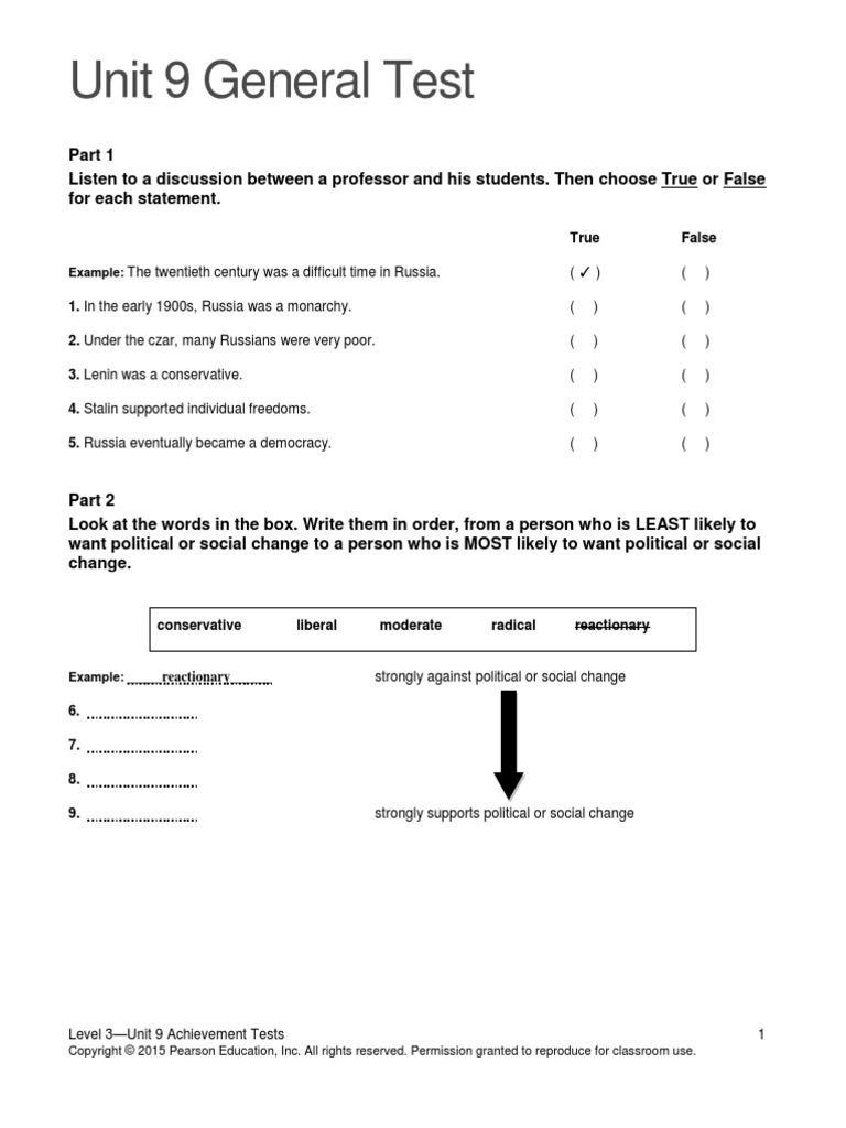 TN3 Unit 9 Assessment PDF All Rights Reserved Copyright