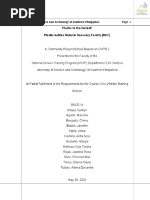 Plastic to the Basket! ; A Community Project -1