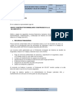 Asignacion de Recursos para El SG-SST - SEGURIDAD 100% SAS