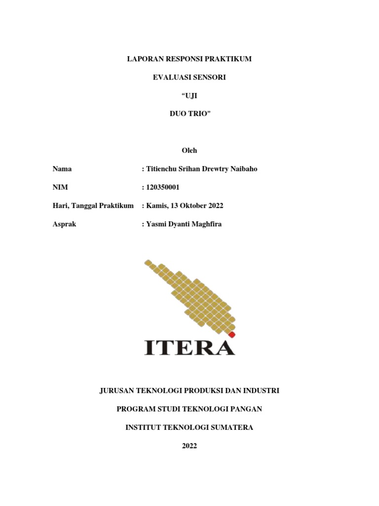 Titienchu Naibaho - 120350001 - LAPORAN AKHIR UJI DUO TRIO | PDF
