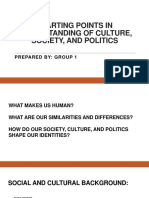 Starting Points in Understanding of Culture Society