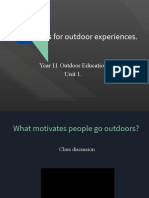Motivations For Outdoor Experiences