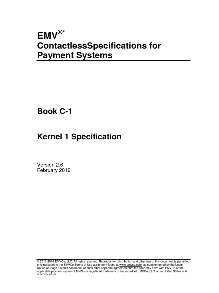 C-1 Kernel 1 v2.6 20160512101416661 | PDF | Emv | Computing