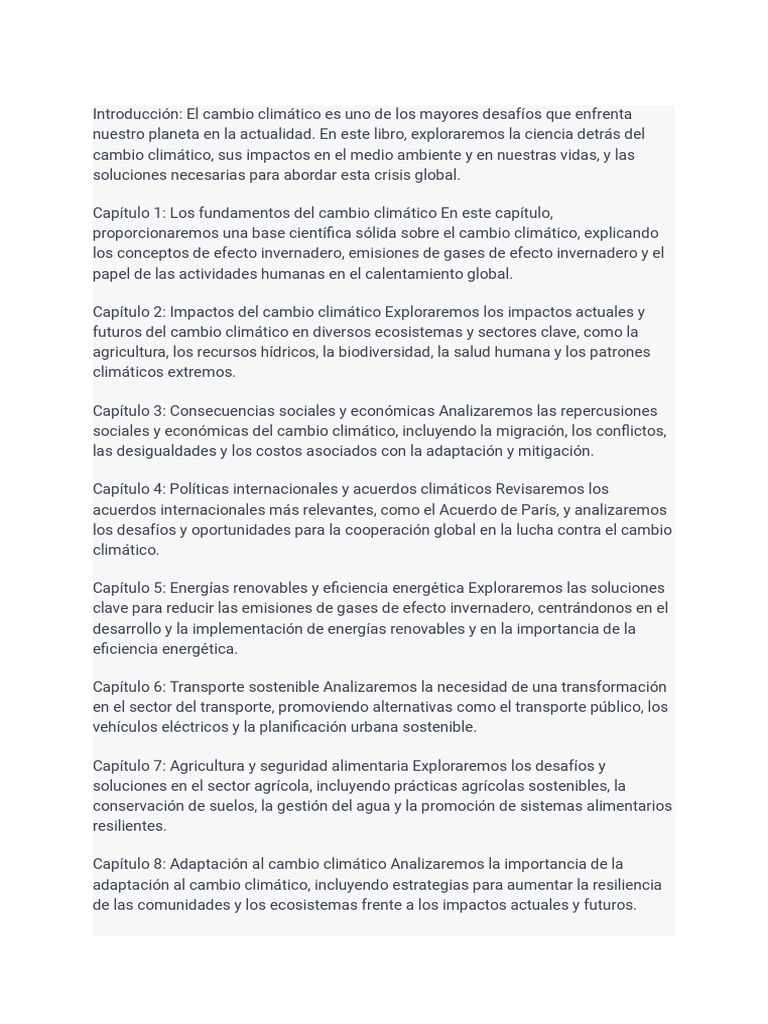 El Cambio Climático_ Desafíos y Soluciones para un Futuro Sostenible ...