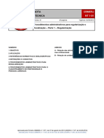 NT 1-01 - Procedimentos administrativos para regularização e fiscalização - Parte 1  (Regularização)