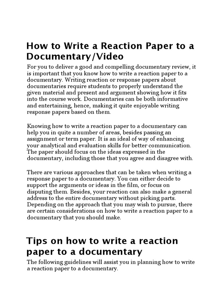 how-to-write-a-reaction-paper-to-a-documentary-pdf-documentary-film
