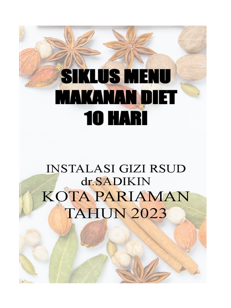 Siklus Menu Diet Tahun 2023 | PDF