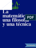 La Matematica Una Filosofia y Una Tecnica - Lluis A Santalo