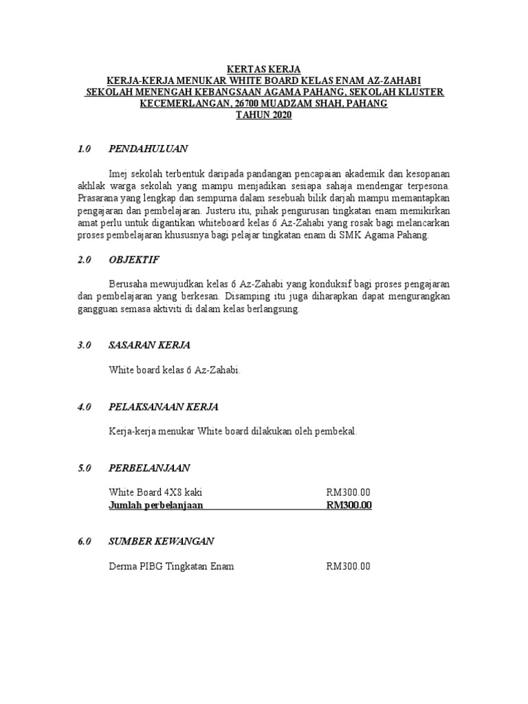 KERTAS KERJA papan tulis | PDF