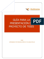 UA 2022-II Guía para La Presentación Del Proyecto de Tesis