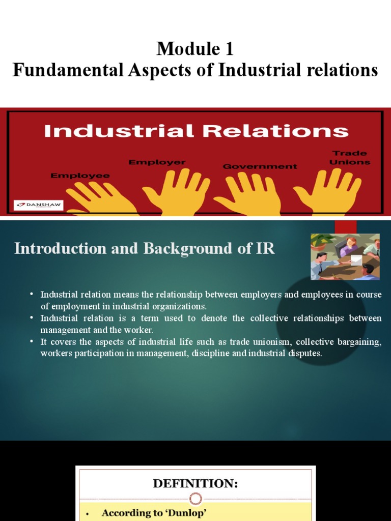 Module1 Fundamental Aspects Of Industrial Relations Pdf