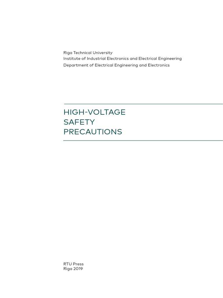 High-Voltage Safety Guidelines | PDF | High Voltage | Insulator ...