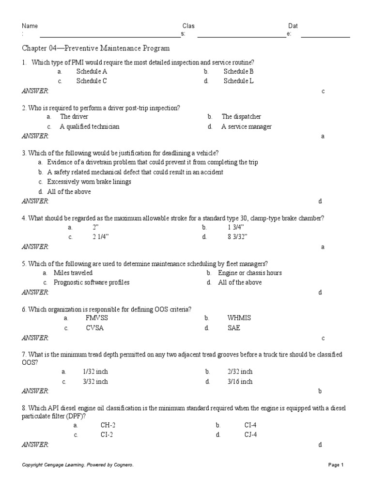 Chapter 04 Preventive Maintenance Program | PDF | Truck | Tire