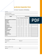 Sample Cleaning Service Inspection Form