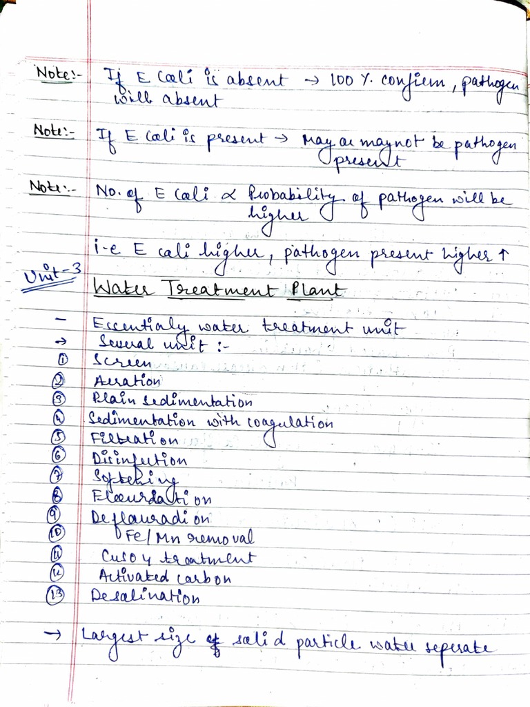 Water treatment notes PDF